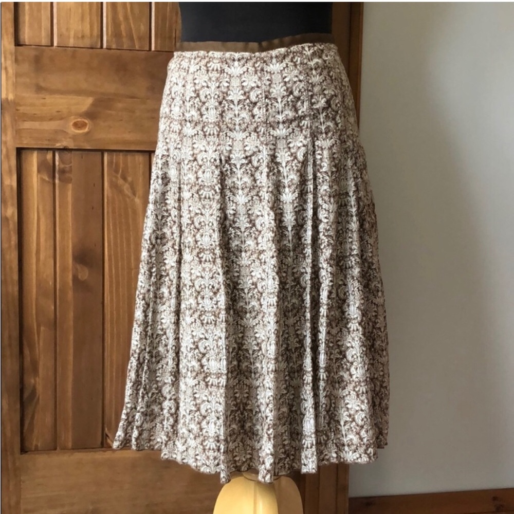 Tan & Cream Long Liz Claiborne Skirt Size 8